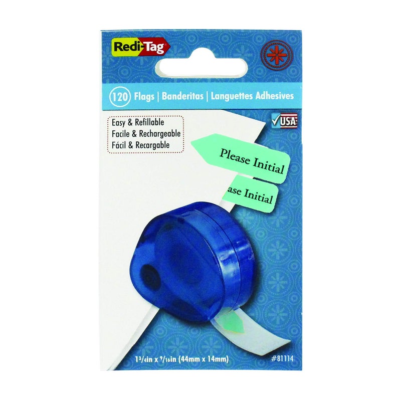 Redi-Tag "Please Initial" Printed Arrow Dispenser Flags, 120 Flags per Dispenser, Mint Adhesive Reminders, 1-3/4" x 9/16" (B81114) - Image 4